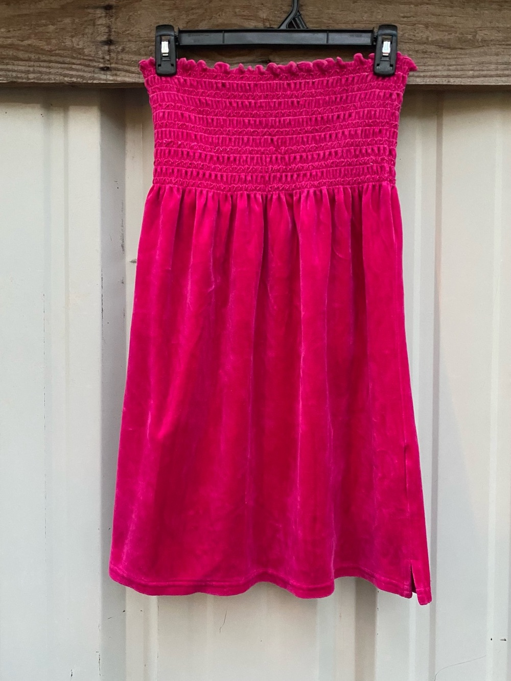 Vintage Y2K Juicy Couture Hot Pink Terry Cloth Strapless Dress - Size Large